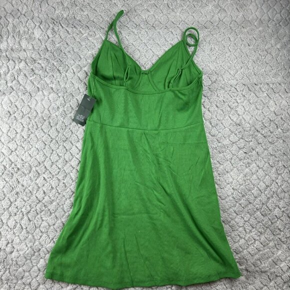 Wild Fable Green Sleeveless A-Line Dress Adjustable Straps V-Neckline Size Large - Picture 2 of 3